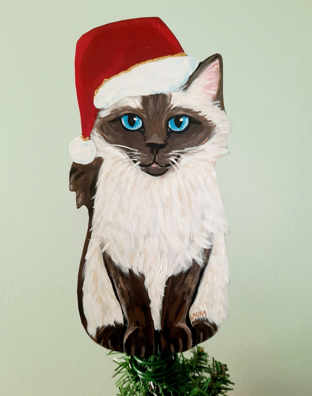 Siamese Cat Tree Topper Cat Christmas Tree Topper Cat Lover Etsy