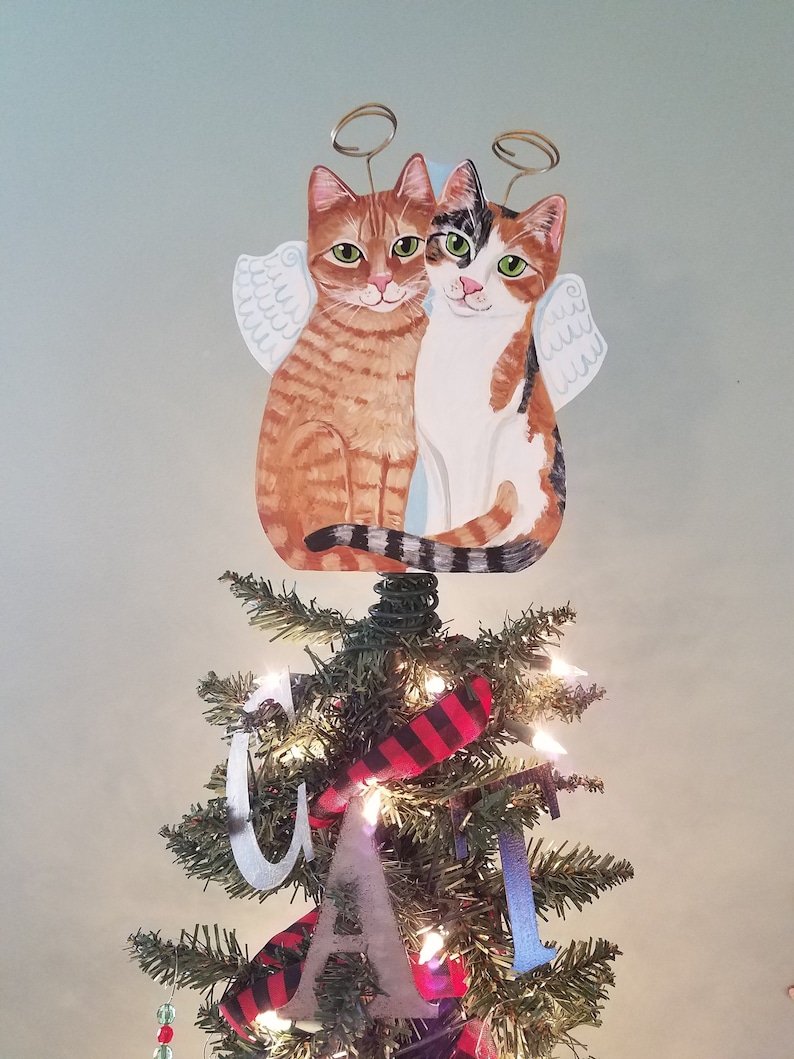 Your Cats Christmas Tree Topper Multiple cats Custom Cat Etsy