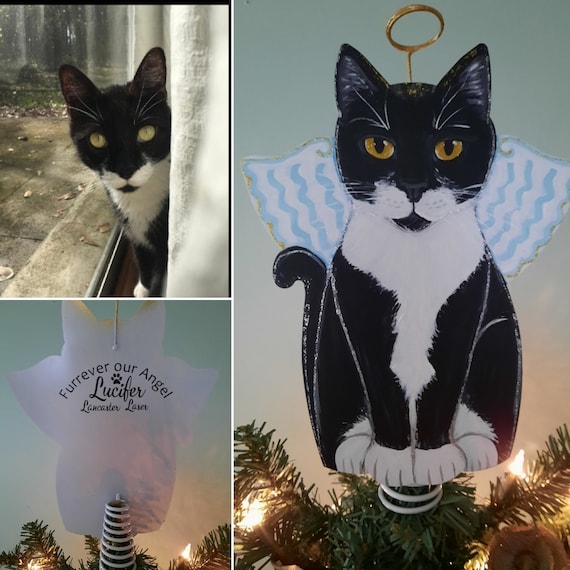 Custom Cat Tree Topper Cat Memorial Gift Cat Angel Christmas Tree Topper Personalized Gift for Cat Lover Etsy
