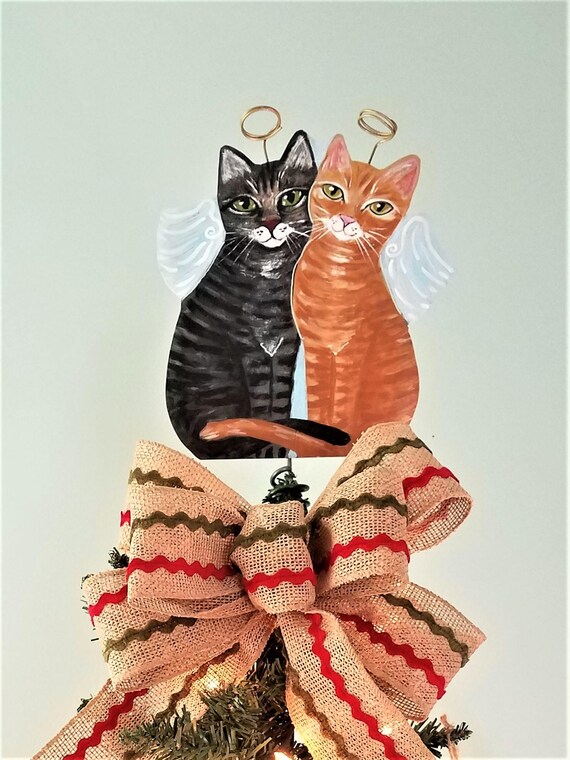 Tabby Cat Tree Topper Cat Christmas Tree Topper Cat Etsy