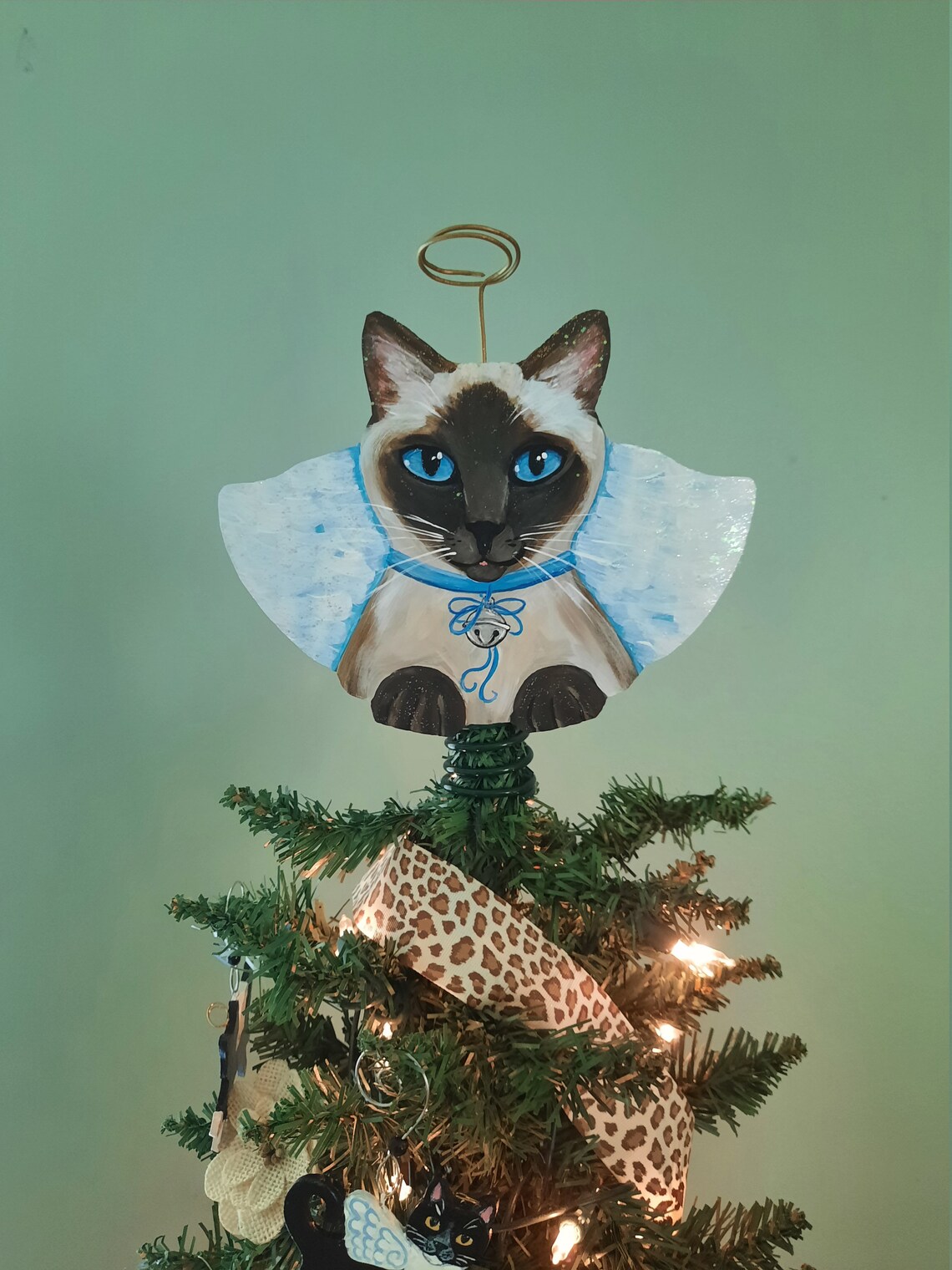 Siamese Cat Tree Topper Cat Christmas Tree Topper Cat Lover Etsy