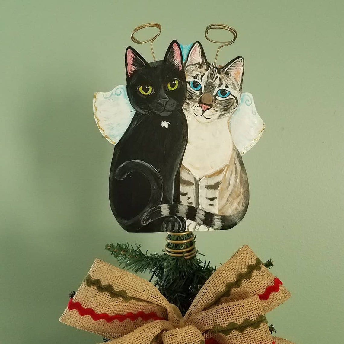 Your Cats Christmas Tree Topper Custom Cat Tree Topper Cat Etsy