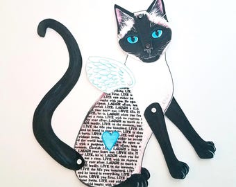 Siamese Cat Paper Doll: Articulated Angel, Mailed Version
