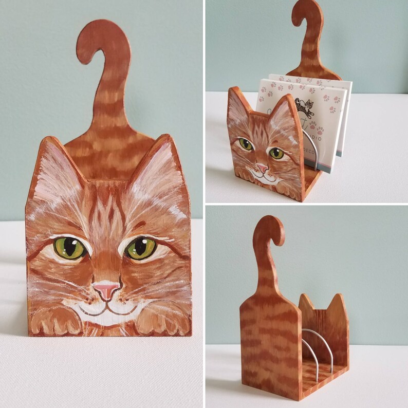 Personalized Cat Desk Organizer Custom of Your Cat Cute Etsy