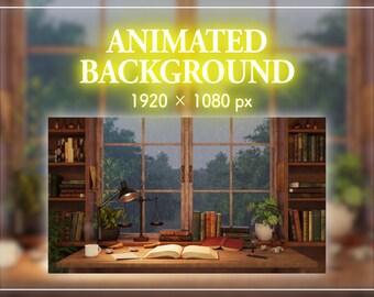 Cozy Rainy Day Study Room | Full HD Looping Background for VTubers