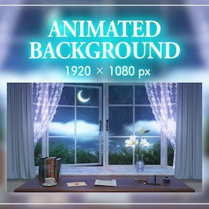 Cozy Starry Night Window – Animated Background for VTubers & Streamers | 1920x1080