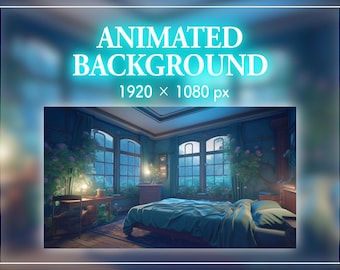 Förtrollat skogsrum med regnig utsikt | Full HD-loopande animerad bakgrund för VTubers
