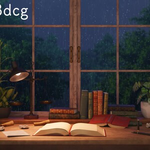 Cozy Rainy Night Study Room | Full HD Looping Background for Vtubers - Etsy