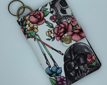 Star Wars wallet, Star Wars keychain, Darth Vader wallet, Star Wars gifts, Star Wars floral wallet, R2D2 wallet, wallet keychain