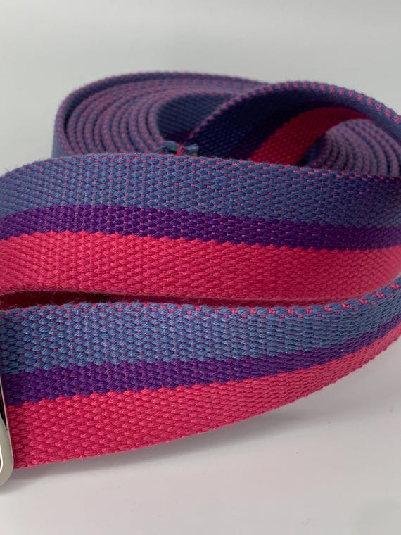 Bisexual Pride 1.5” (38mm) cotton webbing, bi flag webbing for bags, LGBTQ belt webbing, LGBTQ pride, bi flag bag strap