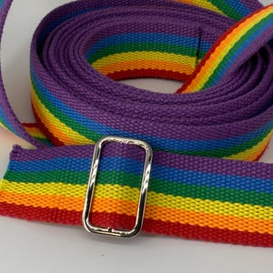Rainbow Pride 38 mm Baumwollgurtband, Gay Pride Gürtel, Regenbogen Gurtband für Taschen, LGBTQ Regenbogen Gurtband, LGBTQ Regenbogen Taschengurt