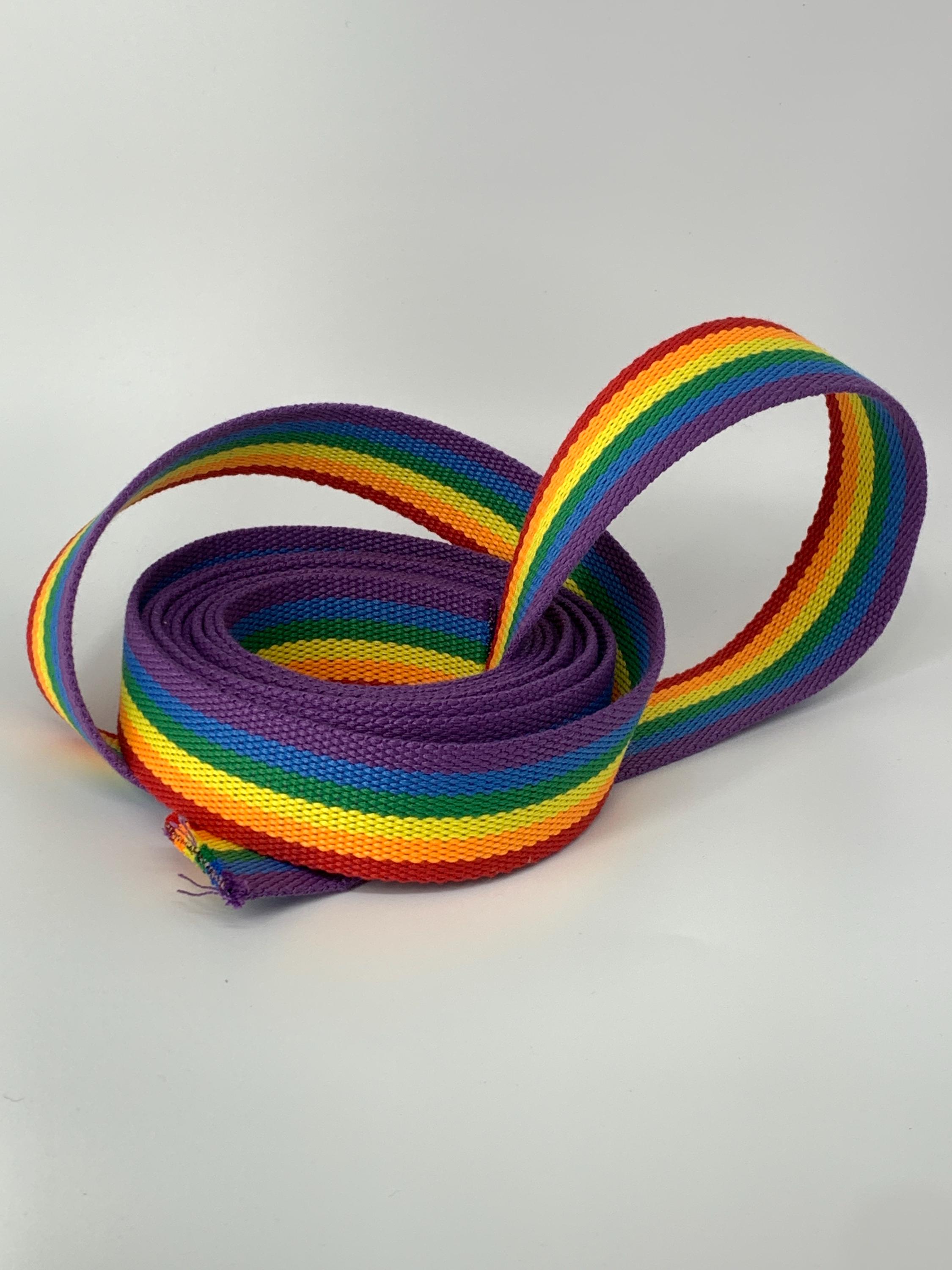 True Vintage Rainbow Webbing Belting Sewing Large Roll Trim Pride Hippie Rainbow Braided Ribbon Rope Vintage Belt With Colorful  main image 3