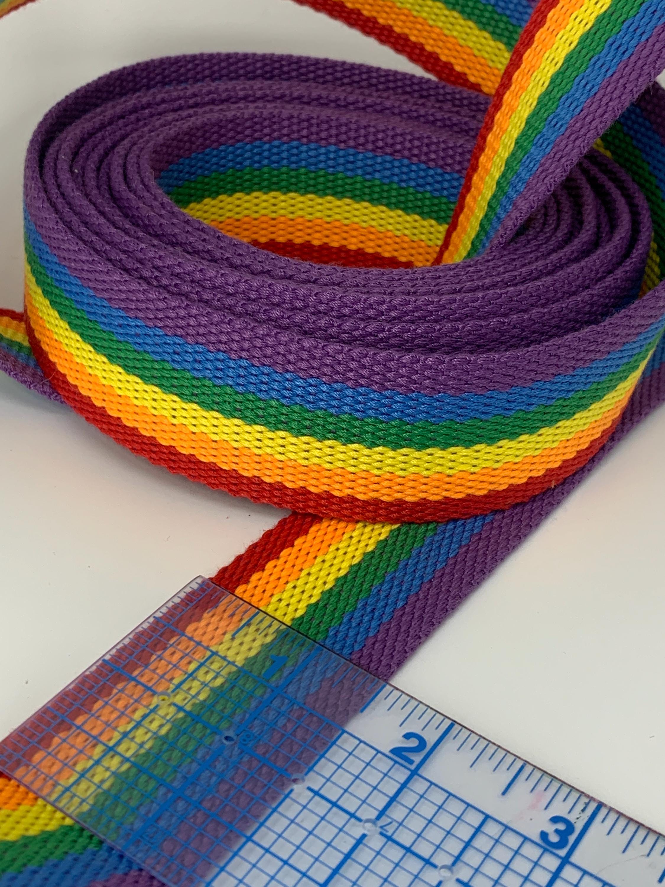 Rainbow Pride 1.5” (38mm) Cotton Webbing, Gay Pride Belt  display picture 3