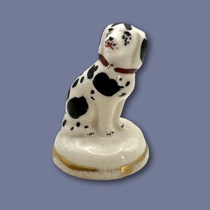 Antique Staffordshire Dalmatian Dog English Porcelain Pottery Figurine