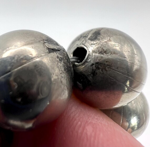 初期のナバホパール、ヘビーオールドポーンシルバービーズ、25インチ