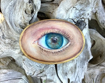 Lovers Eye Brooch Painting by Dee Sprague