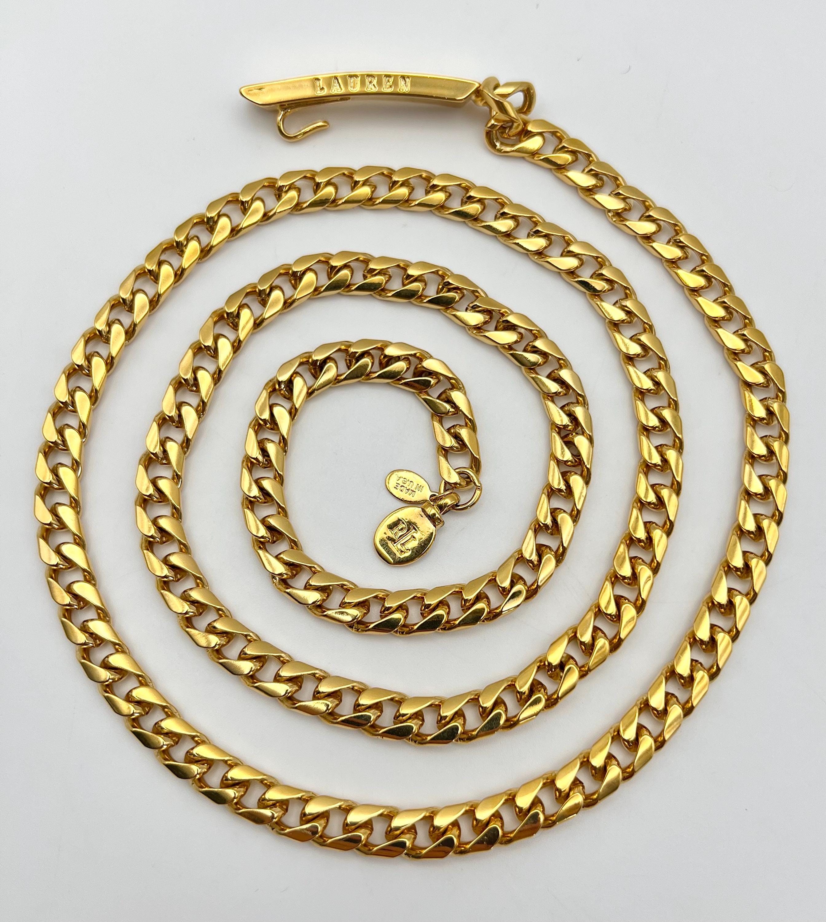 ACCESSOCRAFT vintage GOLD TONE BELT FLAT CURB CHAIN 32” waist Selfish Curb Chain Belt in Gold | Uncommon James main image 2