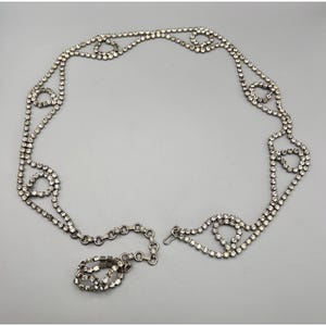 Vintage JULIANA D&E Clear Rhinestone Chain Belt JULIANA D&E Verified Vintage Clear Chaton Round Rhinestone  main image 2