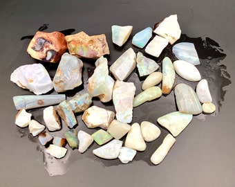 Australian Opal Rough & Some Rubs Mixed Assorted Gem Lot 45 Grams