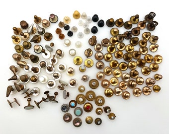 Large Collection of 144 Antique Shirt Stud Collar Buttons