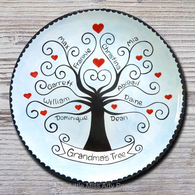 Personalized Family Plate Family Tree Family Plate Etsy