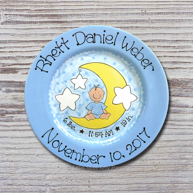 Personalized Birth Plates Ceramic Baby Plate Image 0