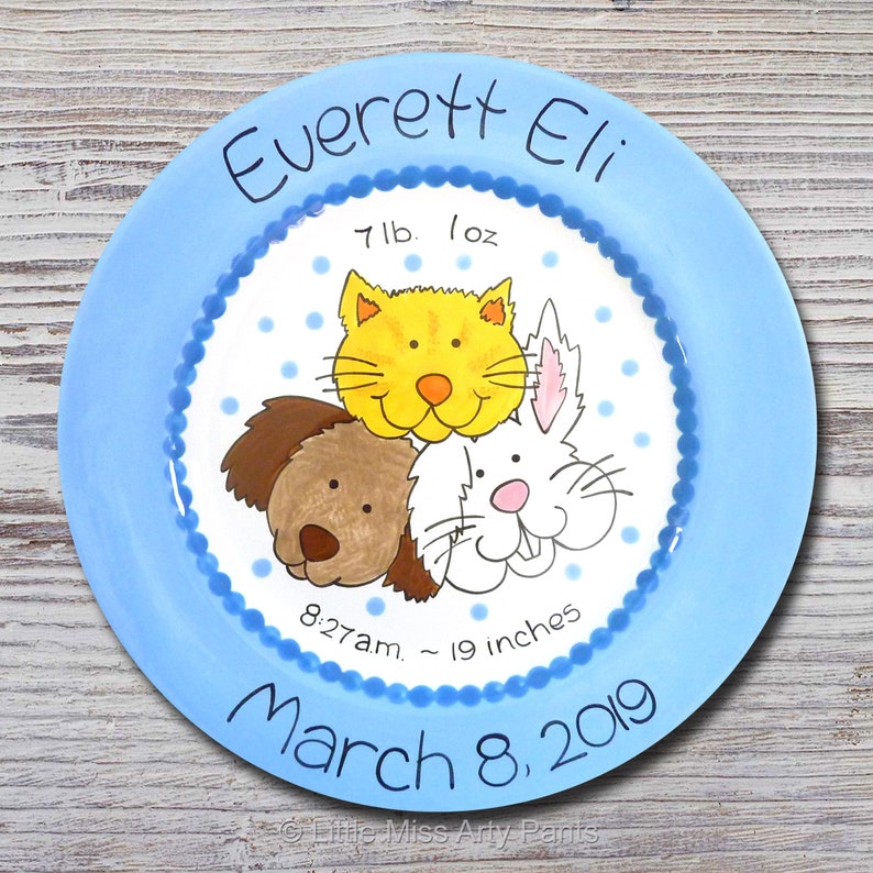 Personalized Birth Plates Personalized Ceramic Baby Plate Etsy
