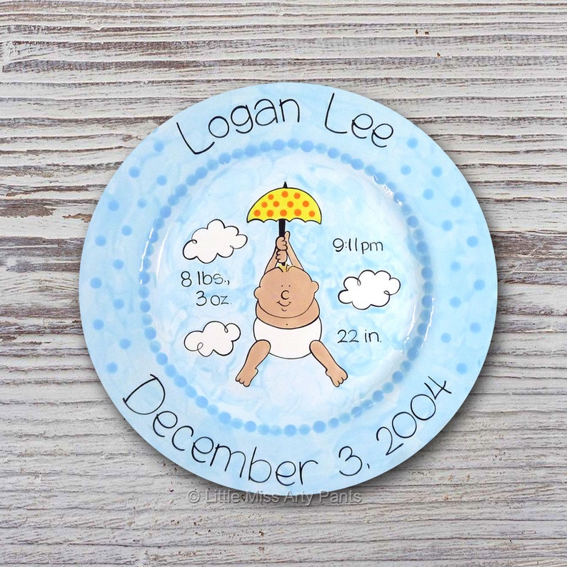 Personalized Birth Plates Personalized Ceramic Baby Plate Etsy