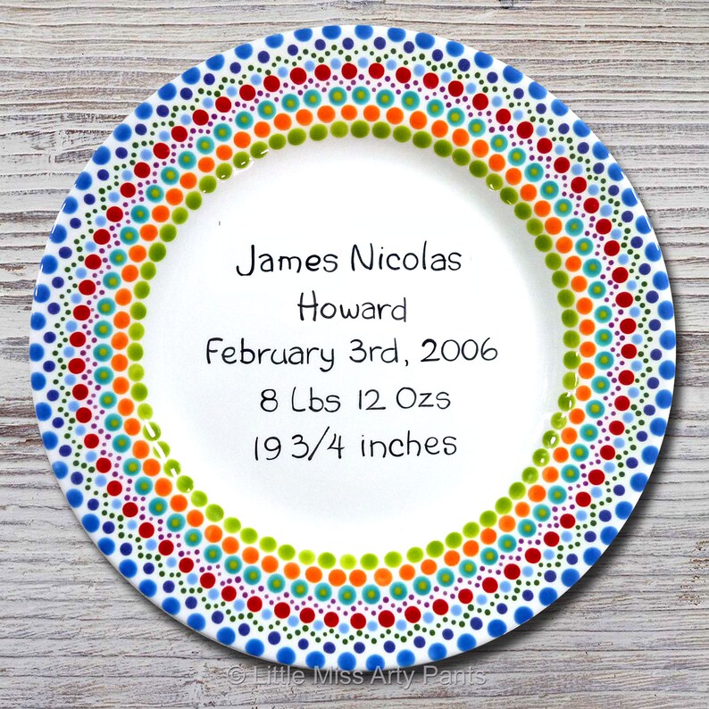 Personalized Birth Plates Personalized Ceramic Baby Plate Etsy