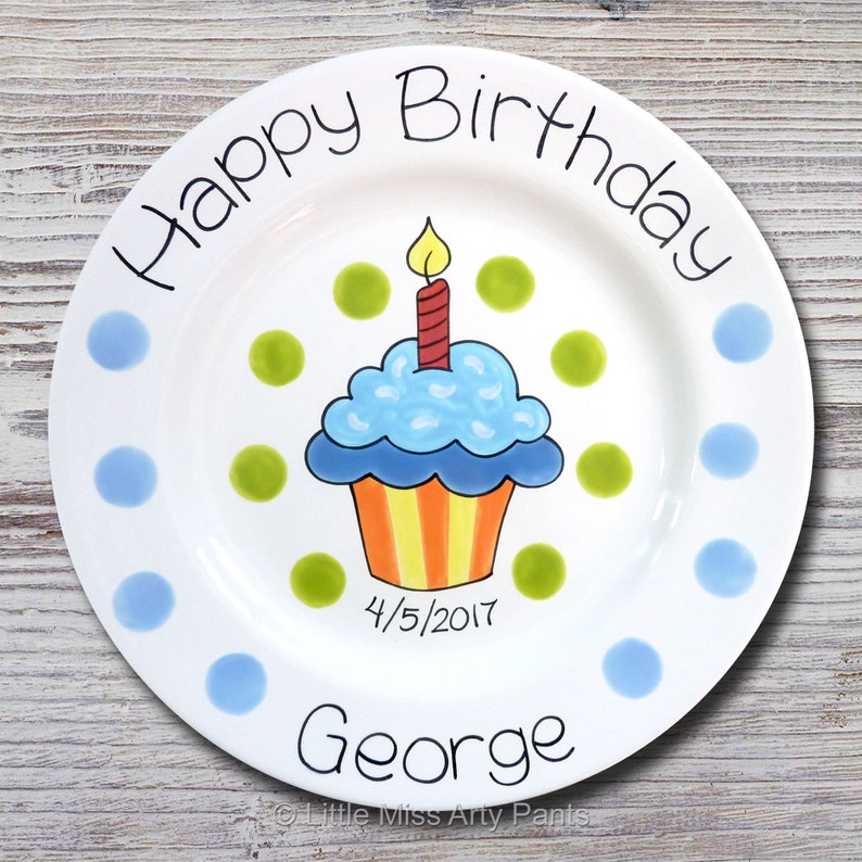 Personalized Birthday Plates Happy Birthday Plate 1st Etsy