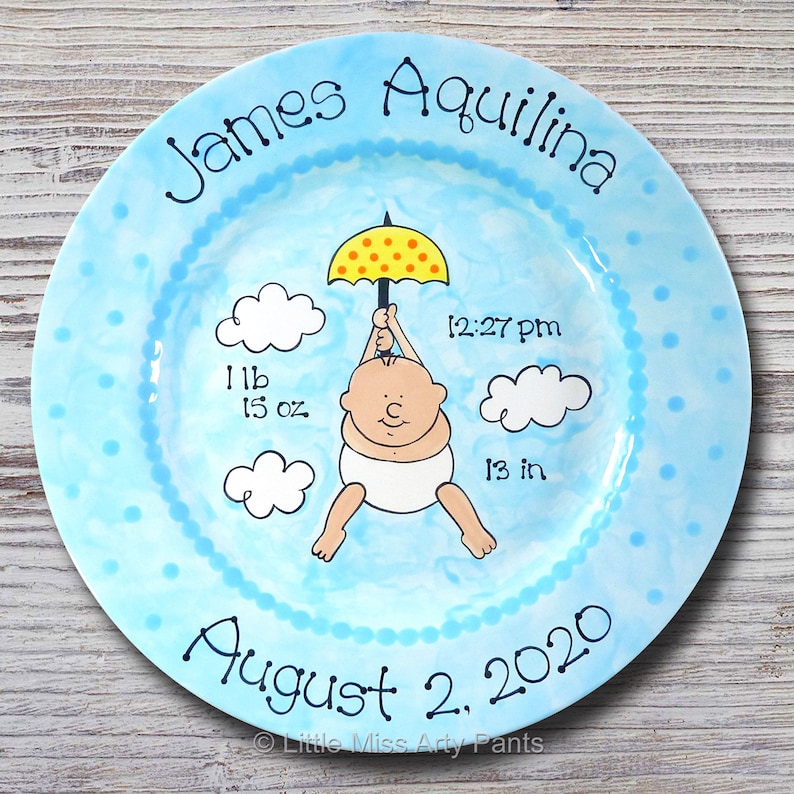Personalized Birth Plates Personalized Ceramic Baby Plate Etsy