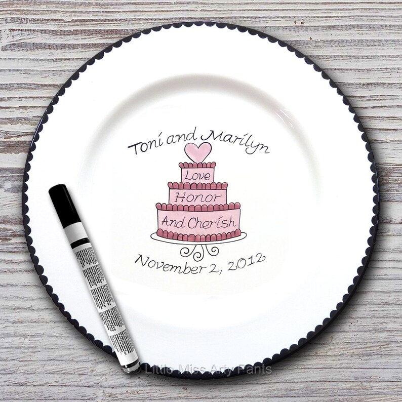 Personalized Wedding Signature Plate Guest Book Plate Etsy