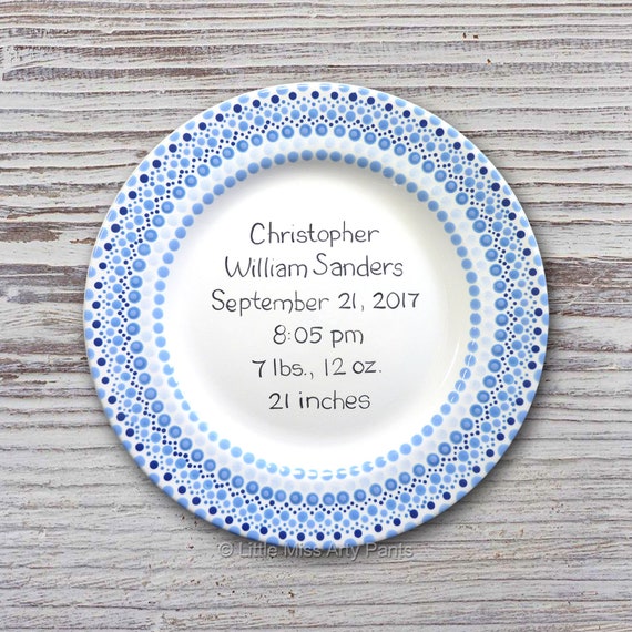 personalized baby birth plates