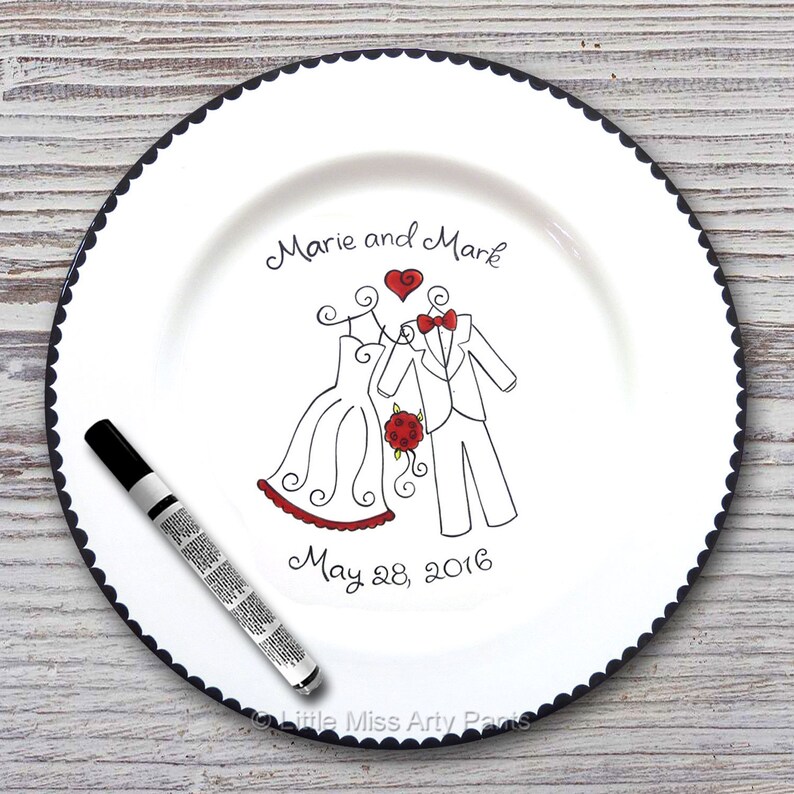 Personalized Wedding Signature Plate Guest Book Plate Etsy