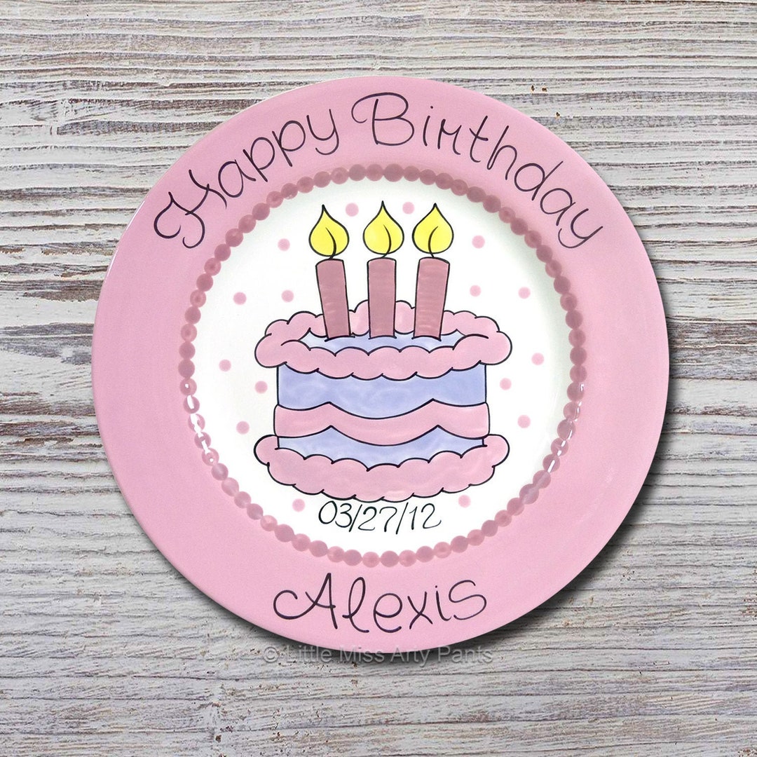 Personalized Birthday Plates Happy Birthday Plate 1st Etsy