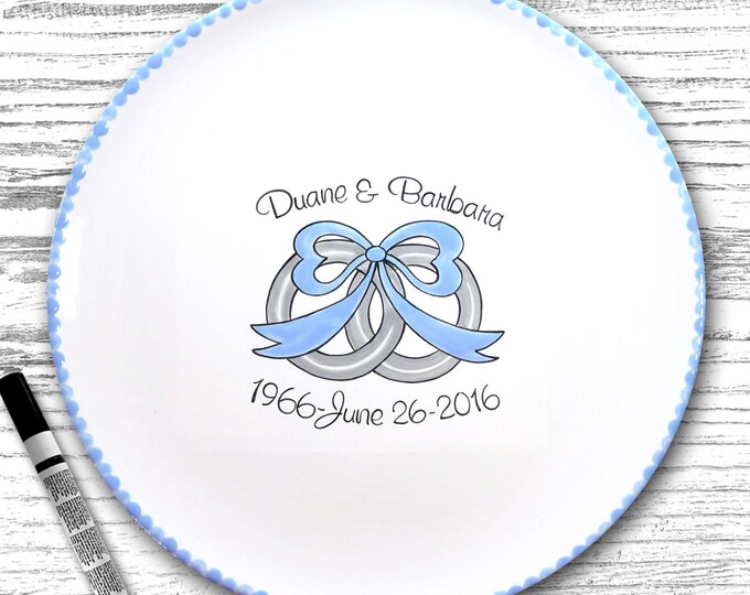 Personalized Wedding Signature Plate Guest Book Plate Etsy
