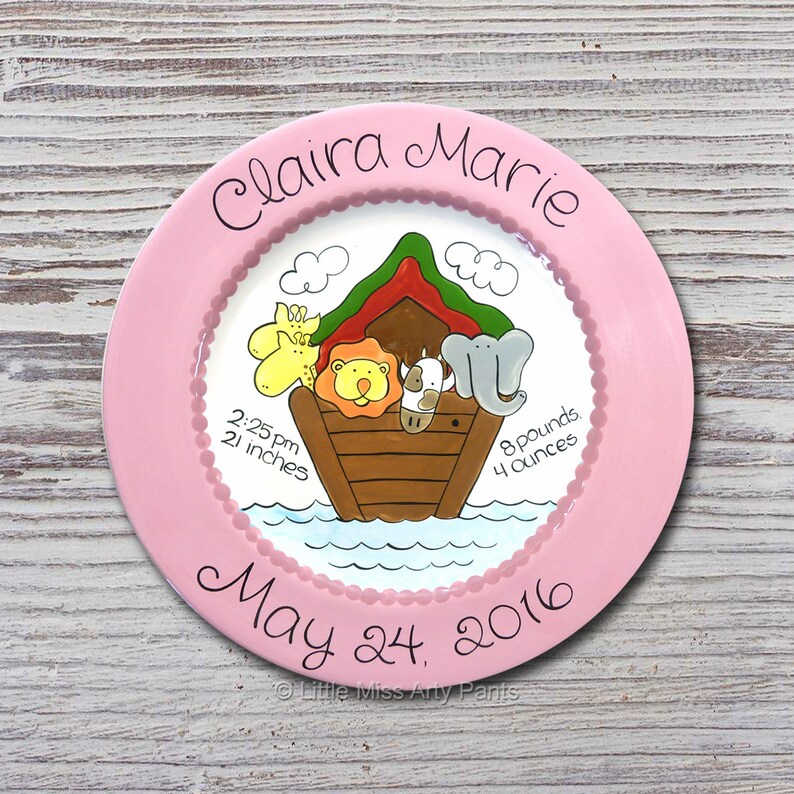 Personalized Birth Plates Personalized Ceramic Baby Plate Etsy