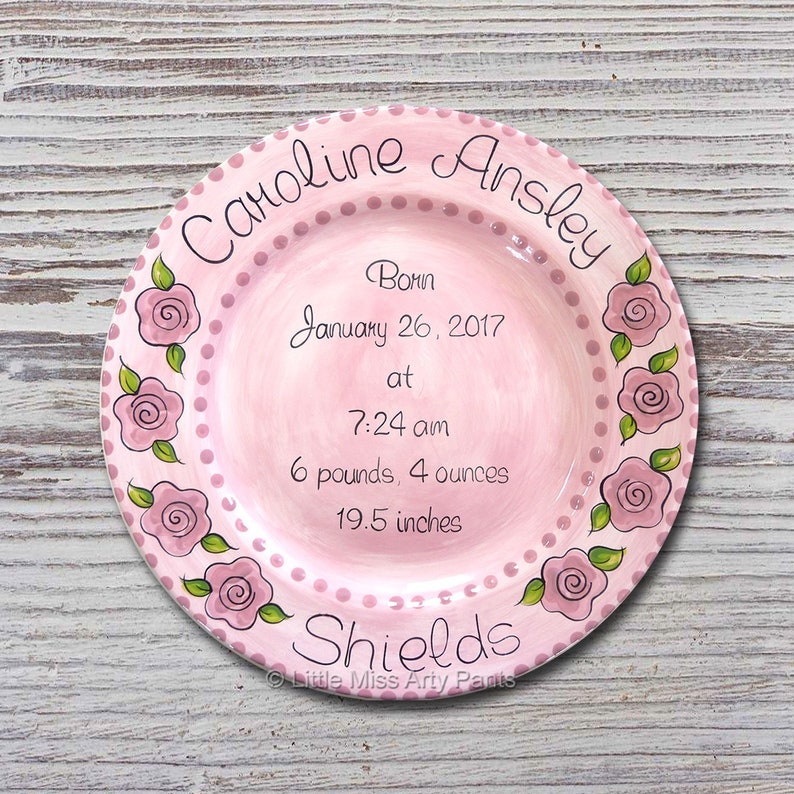 Personalized Birth Plates Personalized Ceramic Baby Plate Etsy