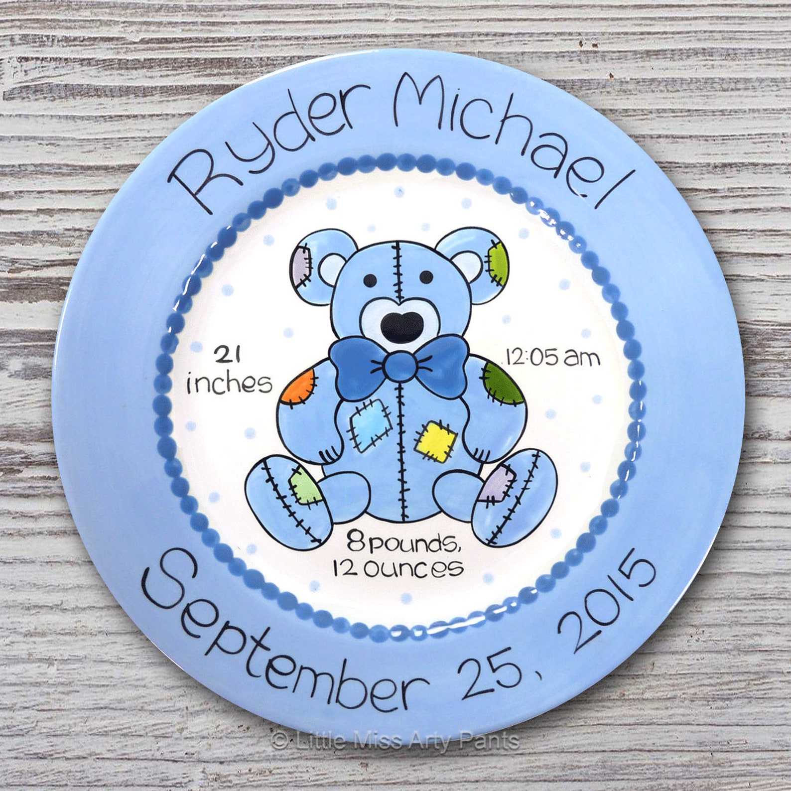 Personalized Birth Plates Personalized Ceramic Baby Plate Etsy