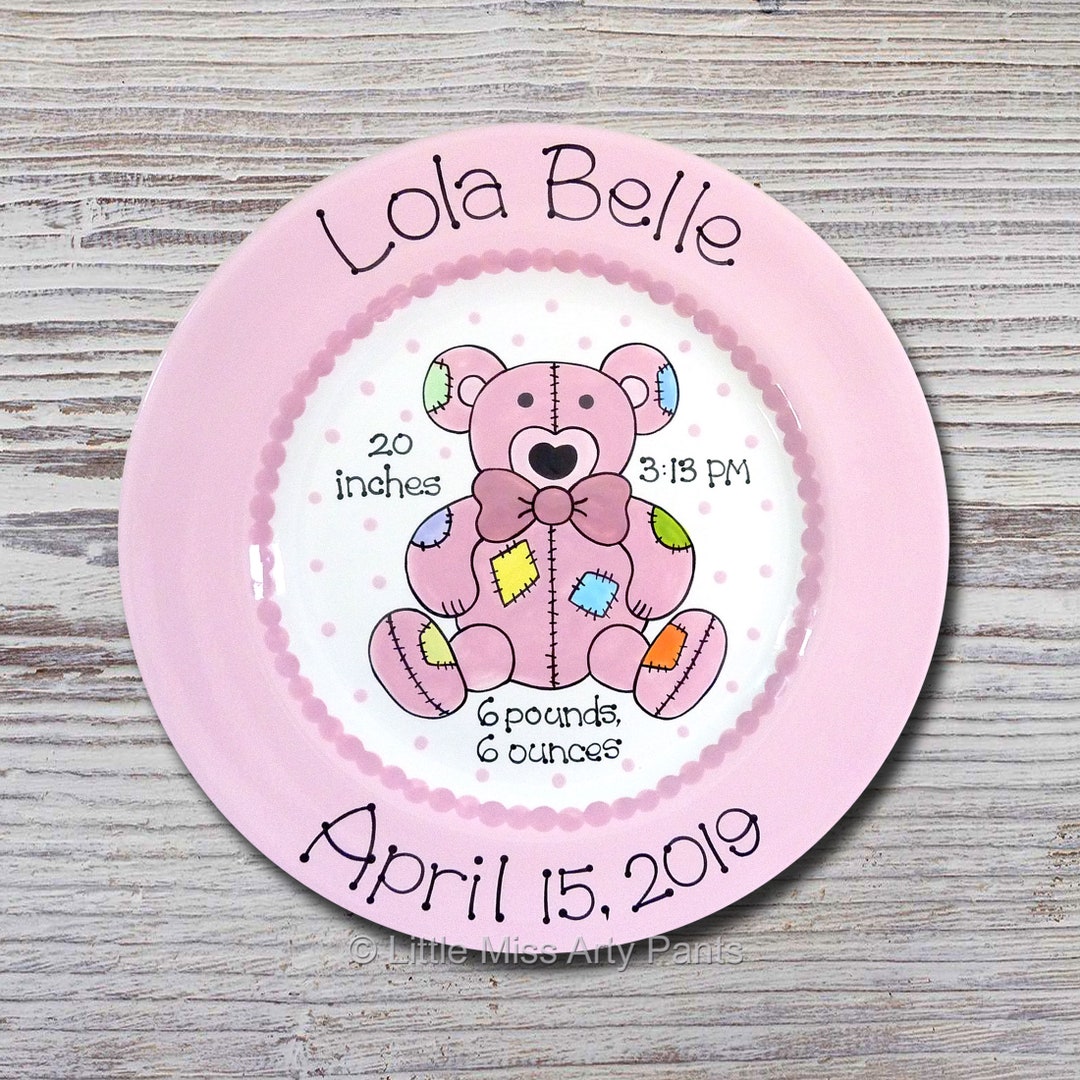 Personalized Birth Plates Personalized Ceramic Baby Plate Etsy