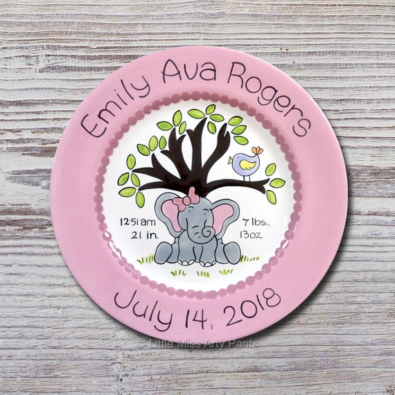 personalized baby birth plates