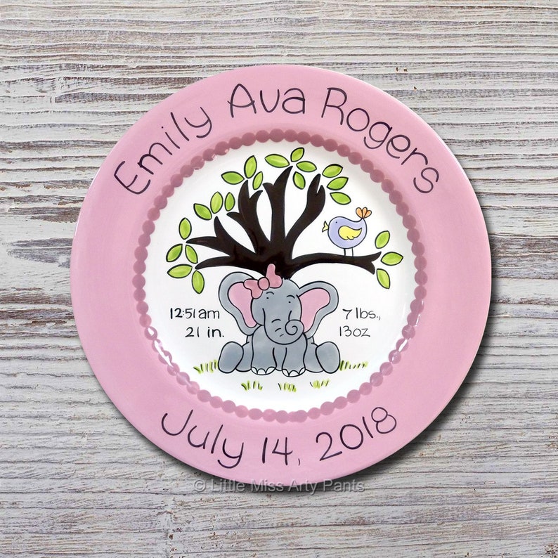 Personalized Birth Plates Personalized Ceramic Baby Plate Etsy