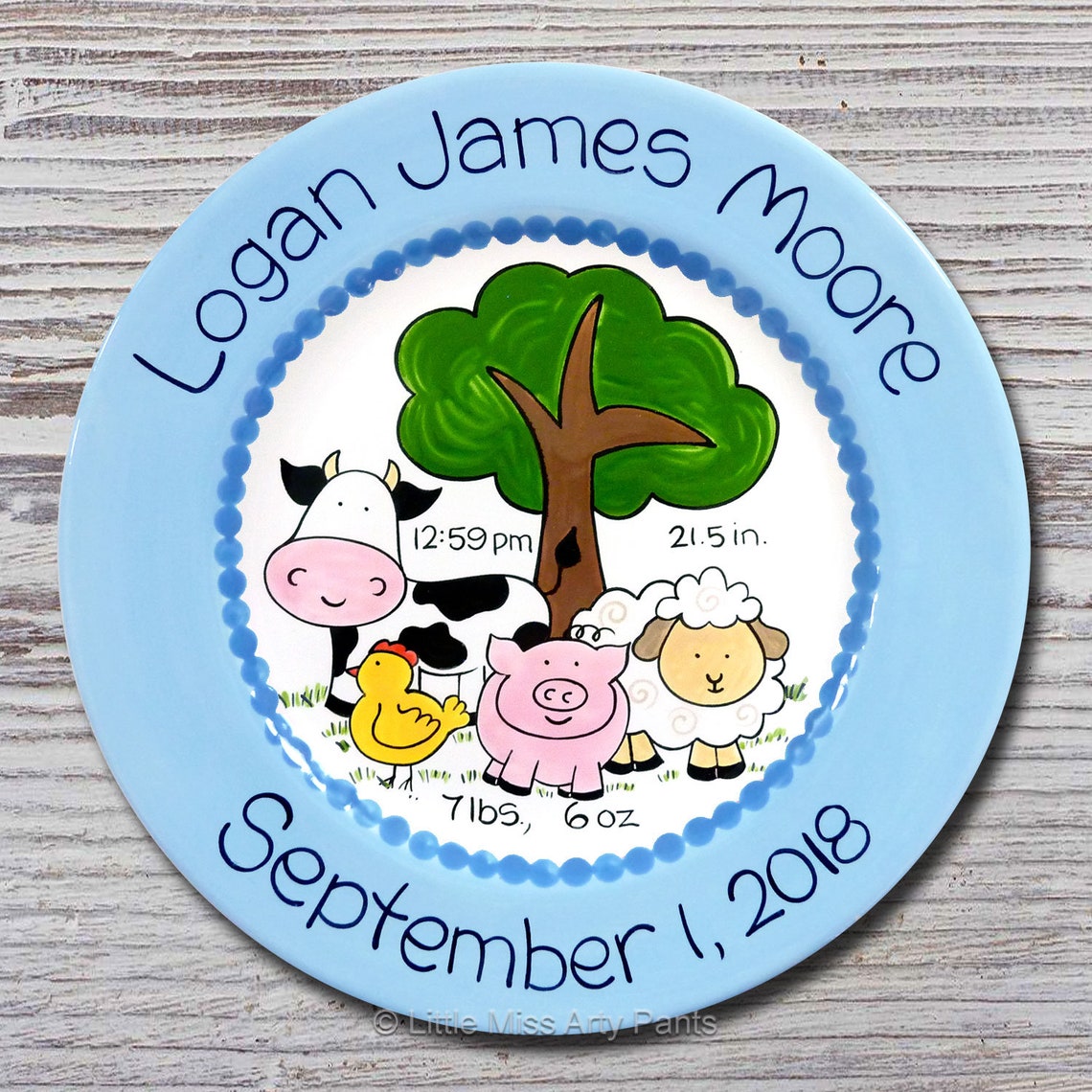 Personalized Birth Plates Personalized Ceramic Baby Plate Etsy