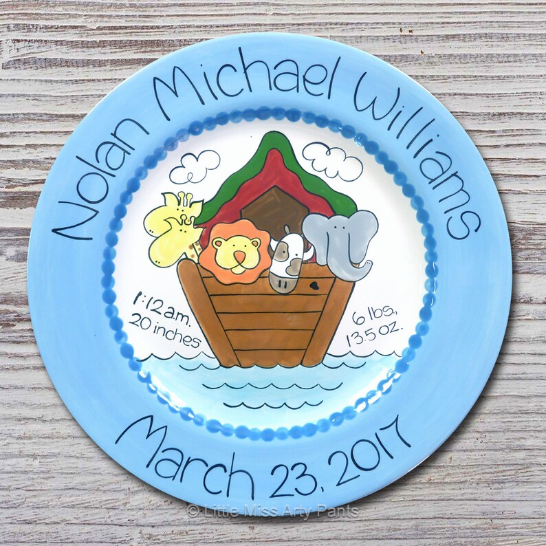 Personalized Birth Plates Personalized Ceramic Baby Plate Etsy
