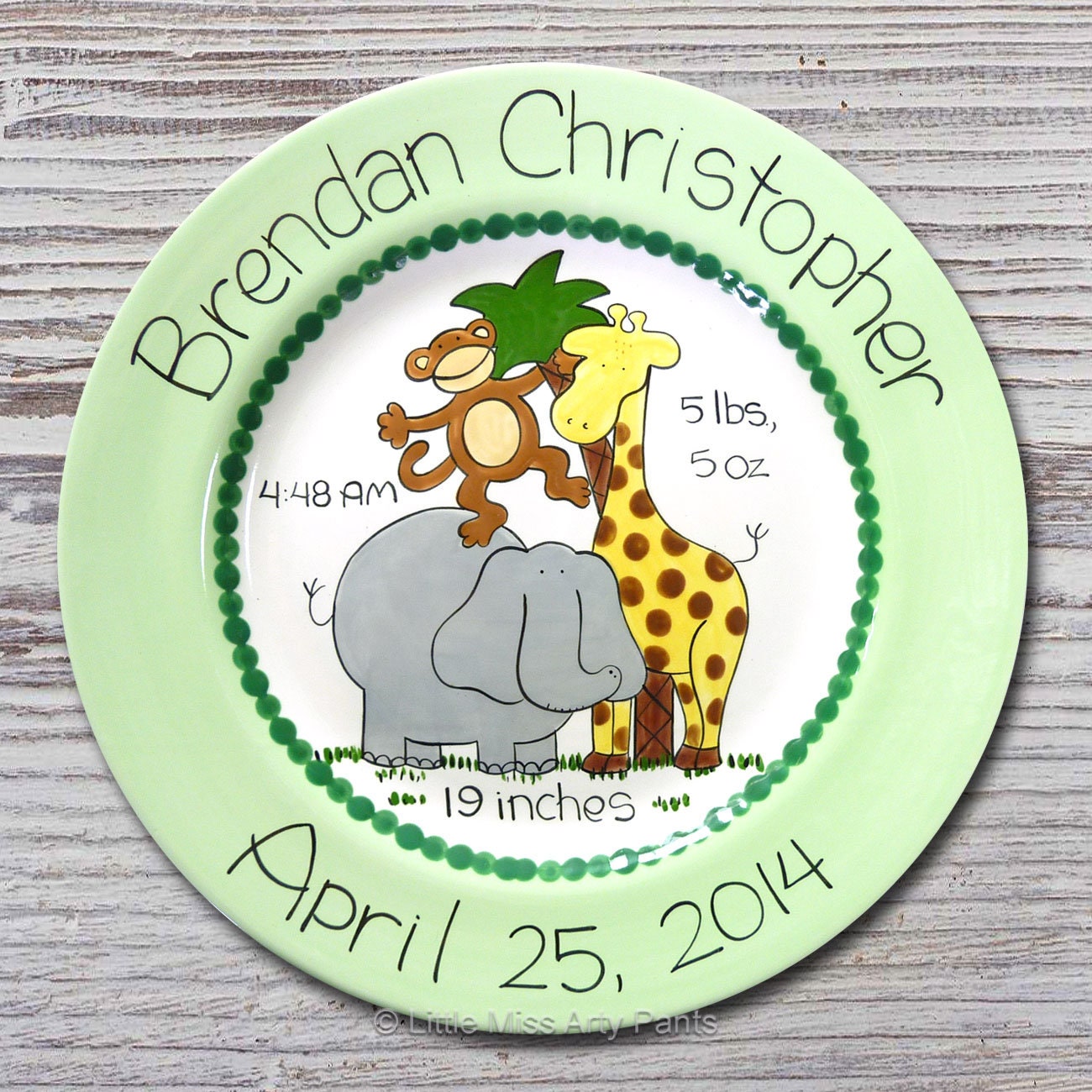Personalized Birth Plates Personalized Ceramic Baby Plate Etsy