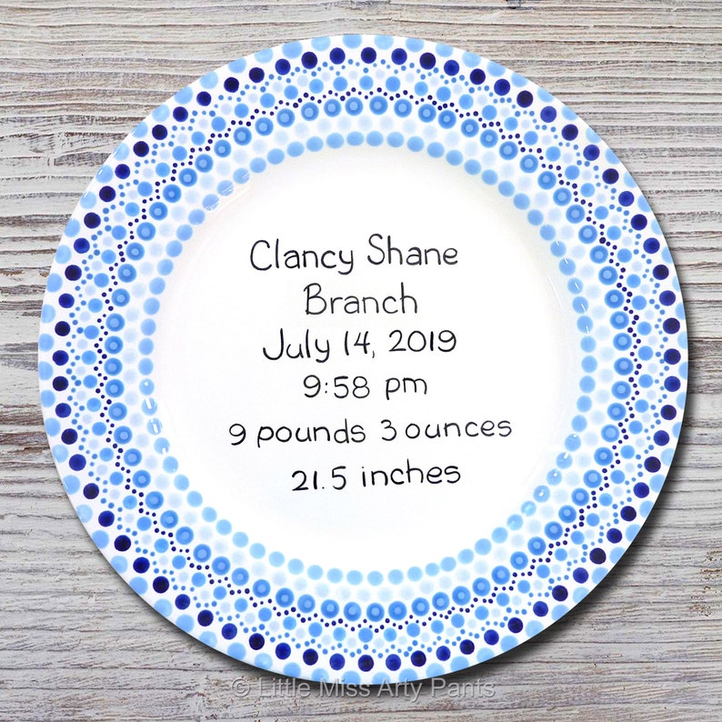 Personalized Birth Plates Personalized Ceramic Baby Plate Etsy