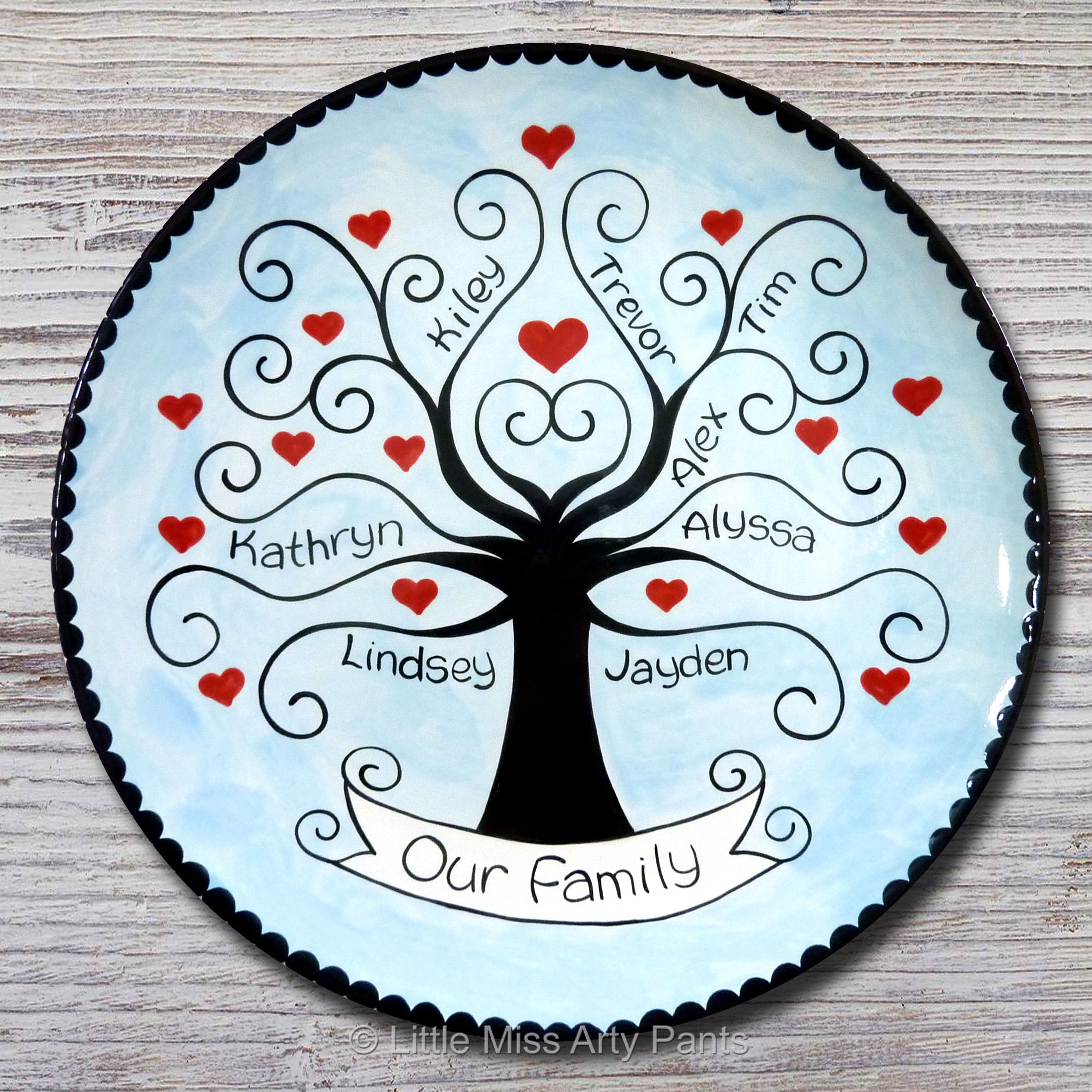Personalized Family Plate Family Tree Family Plate Etsy
