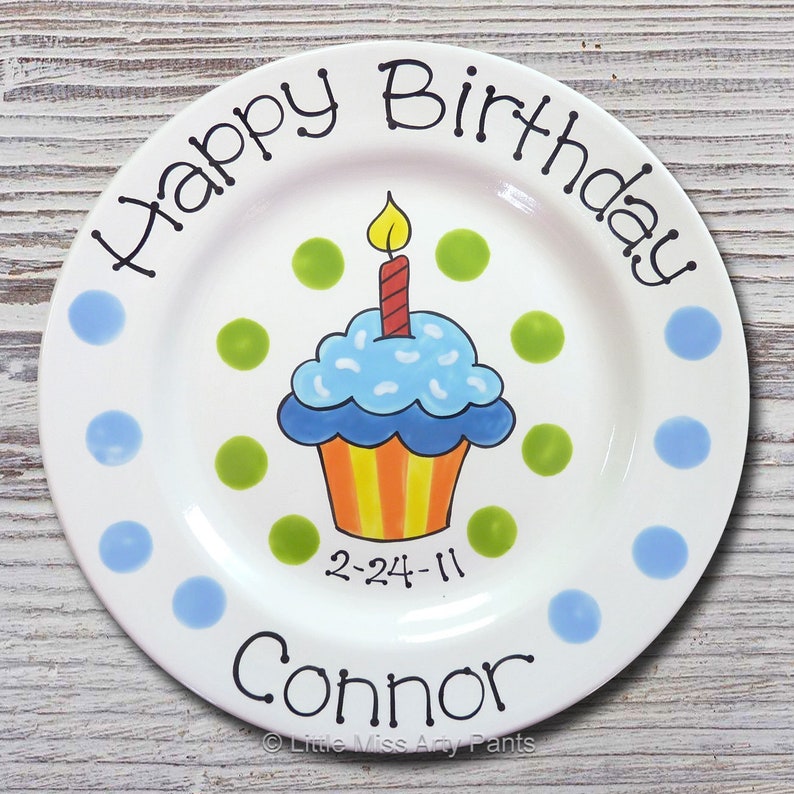 Personalized Birthday Plates Happy Birthday Plate 1st Etsy