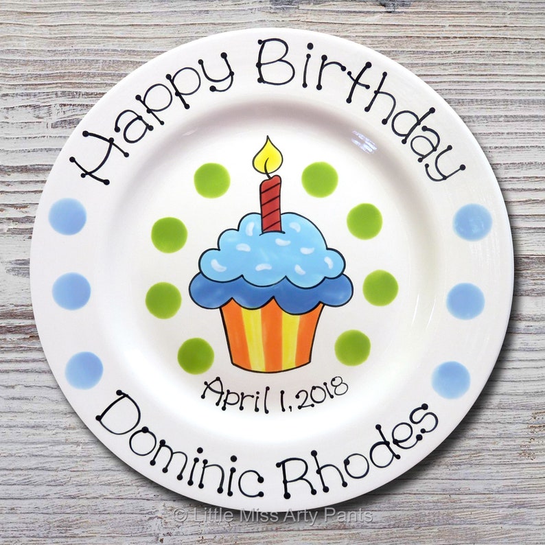 Personalized Birthday Plates Happy Birthday Plate 1st Etsy
