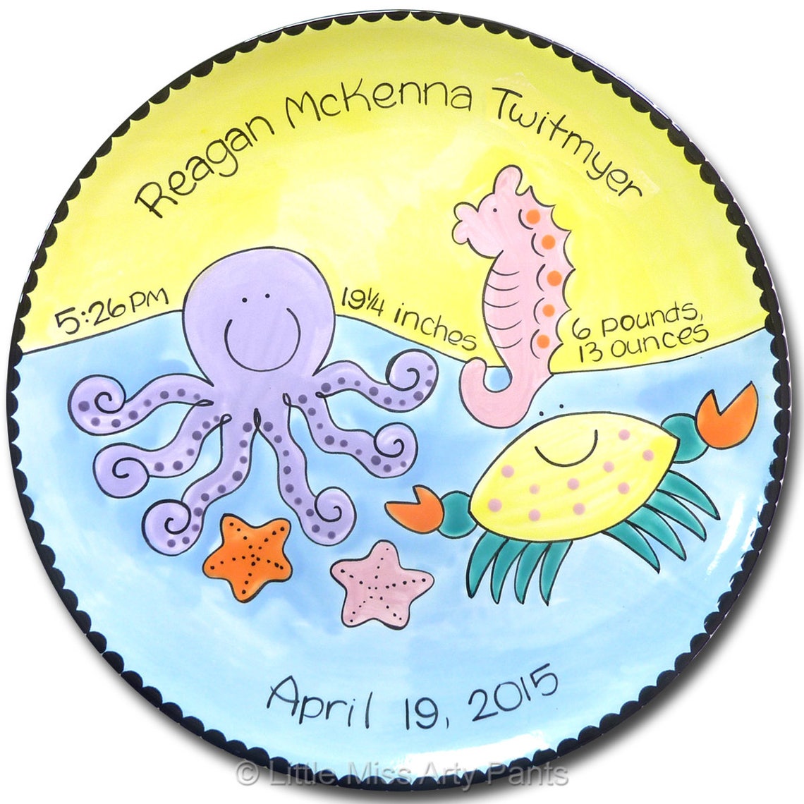 Personalized Birth Plates Personalized Ceramic Baby Plate Etsy